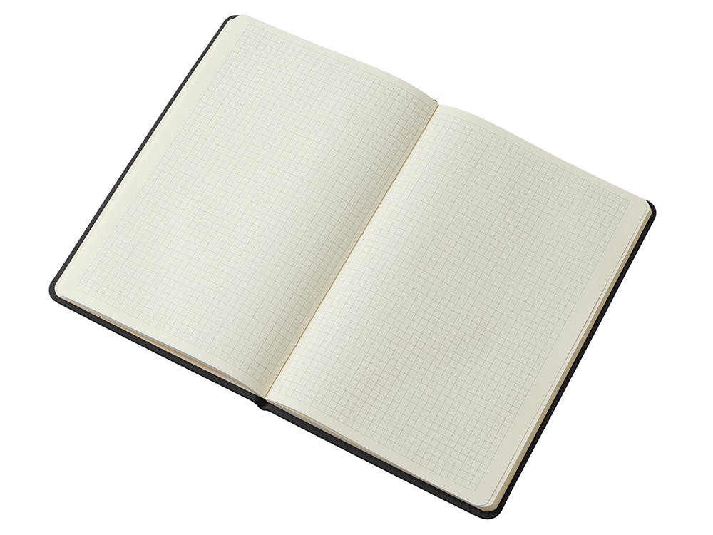 Блокнот в твердой обложке A5 Виспи в клетку, черный Блокнот в твердой обложке A5 Виспи в клетку, черный