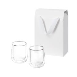Подарочный набор 2 стеклянных стакана Lungo в коробке-пакете