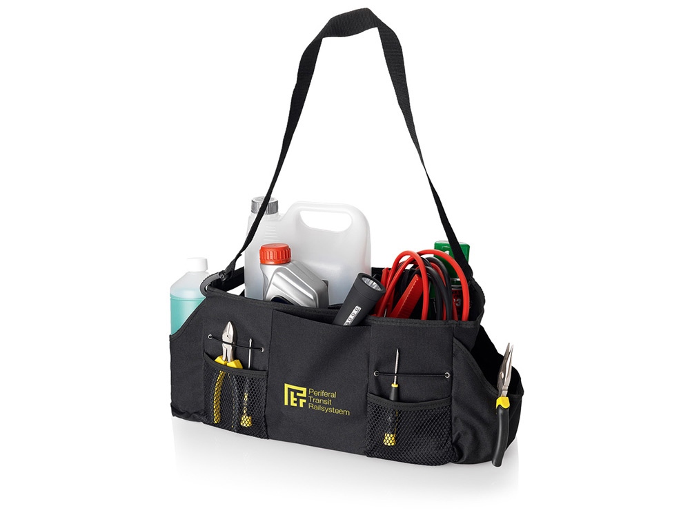 Подарочный набор с пледом, термокружкой и сумкой для инструментов, серый