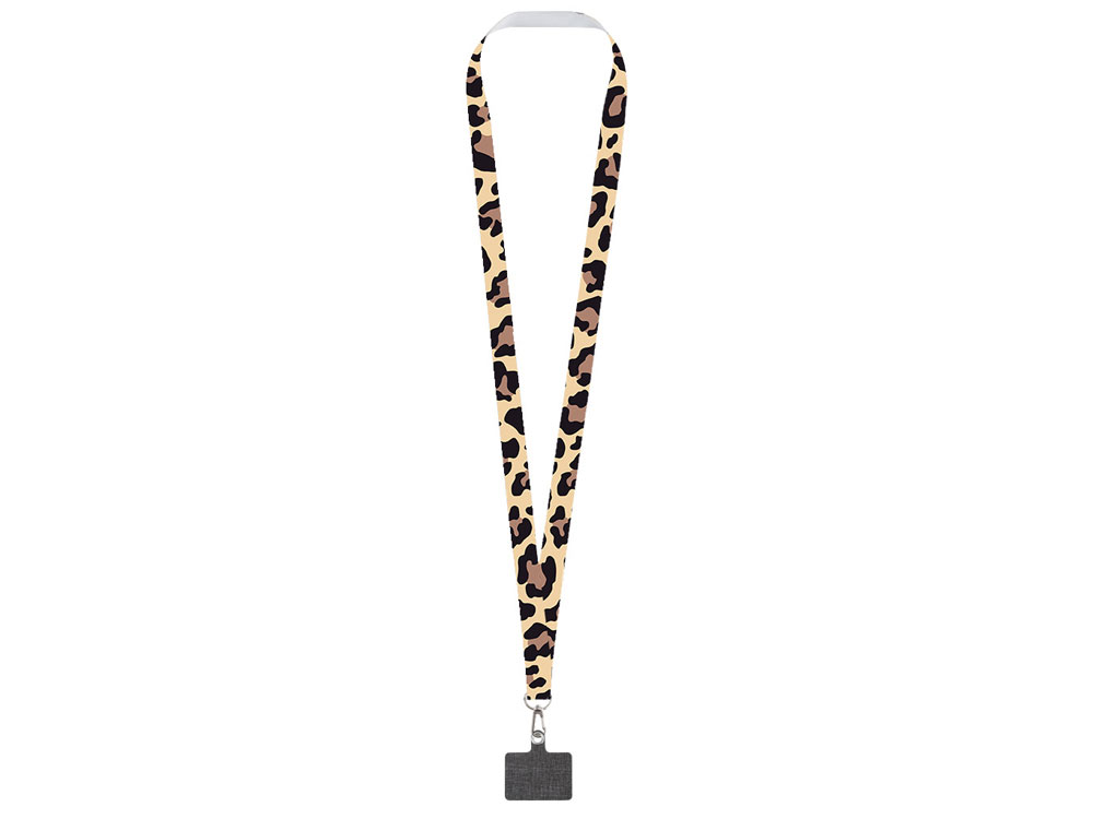 Ланъярд 2 см под сублимацию с трендовым карабином и большим держателем для телефона из ПЭ, серебристый