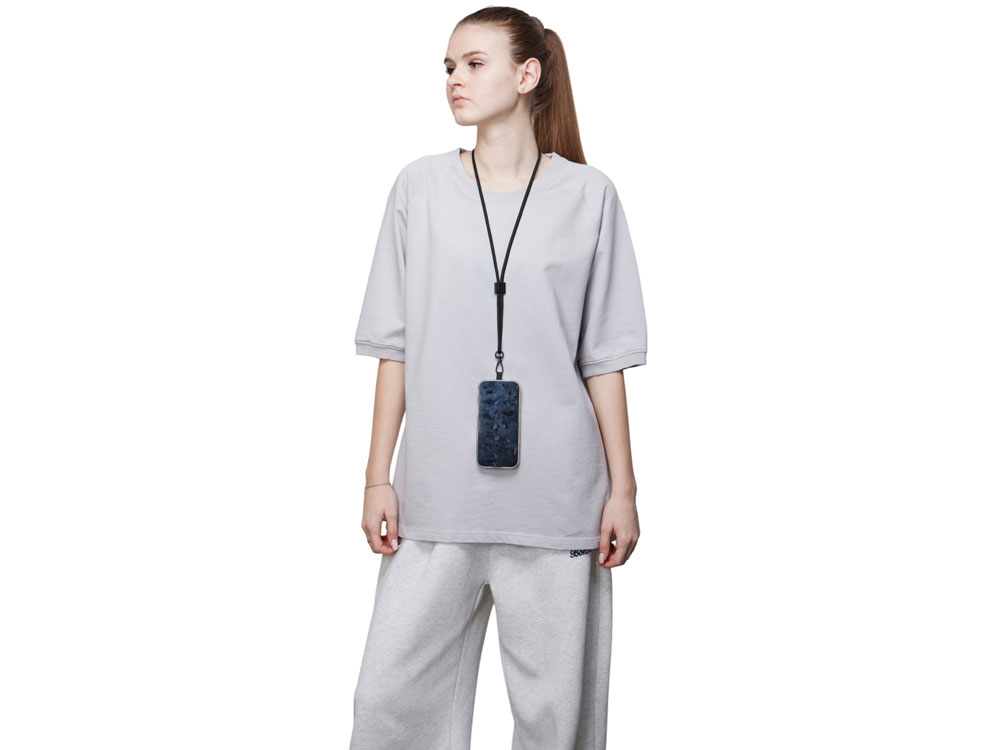 Ремешок на шею для телефона Риксо, черный Ремешок на шею для телефона Риксо, черный