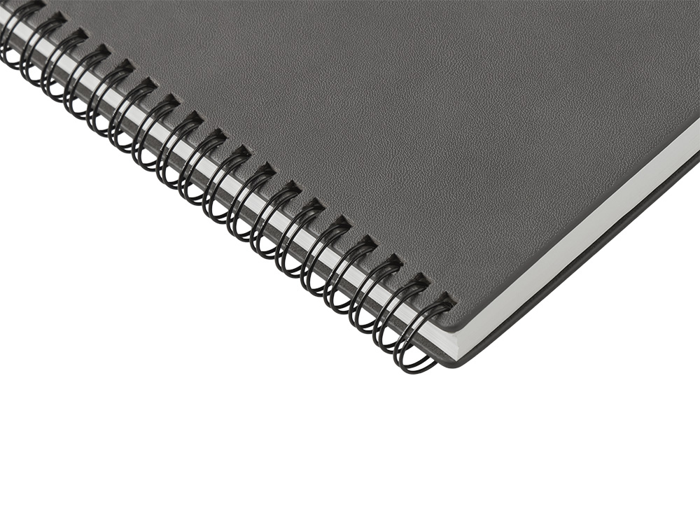 Блокнот А5 Dante из искусственной кожи на спирали, темно-серый