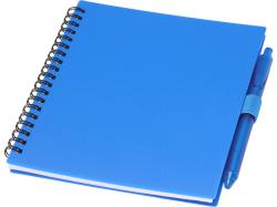 Набор Niove из блокнота из переработанного пластика в мягкой обложке и шариковой ручки (синие чернила) - Синий