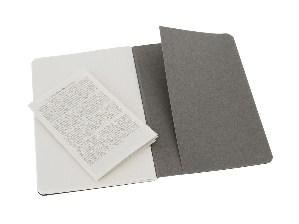 Записная книжка Moleskine Cahier (нелинованный, 3 шт.), Pocket (9х14см), серый