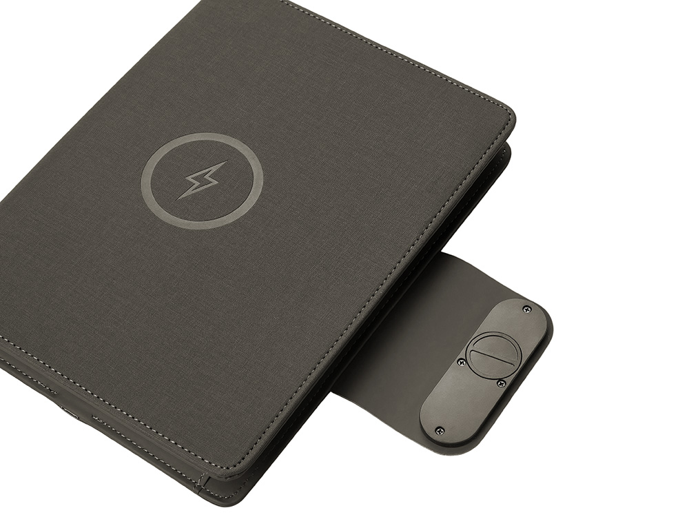 Подарочный набор металлическая ручка и блокнот А5 Twilight  со светящимся логотипом и пауэрбэнком