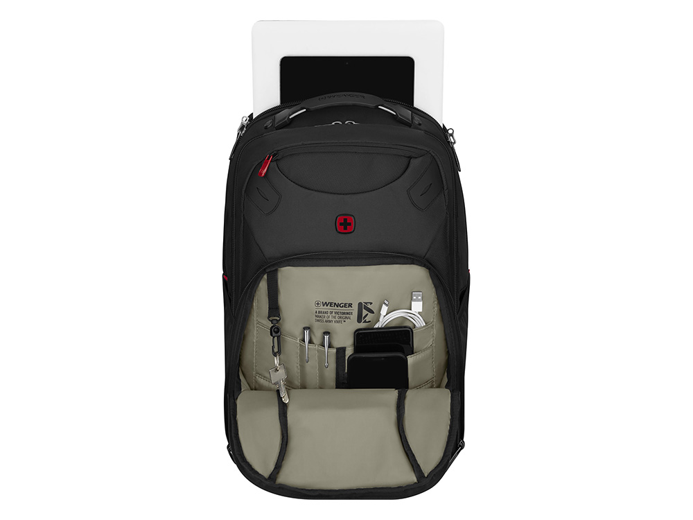 Рюкзак WENGER Cosmic 17, чёрный, переработанный ПЭТ/ПВХ/полиэстер, 34 x 23 x 49 см, 30 л