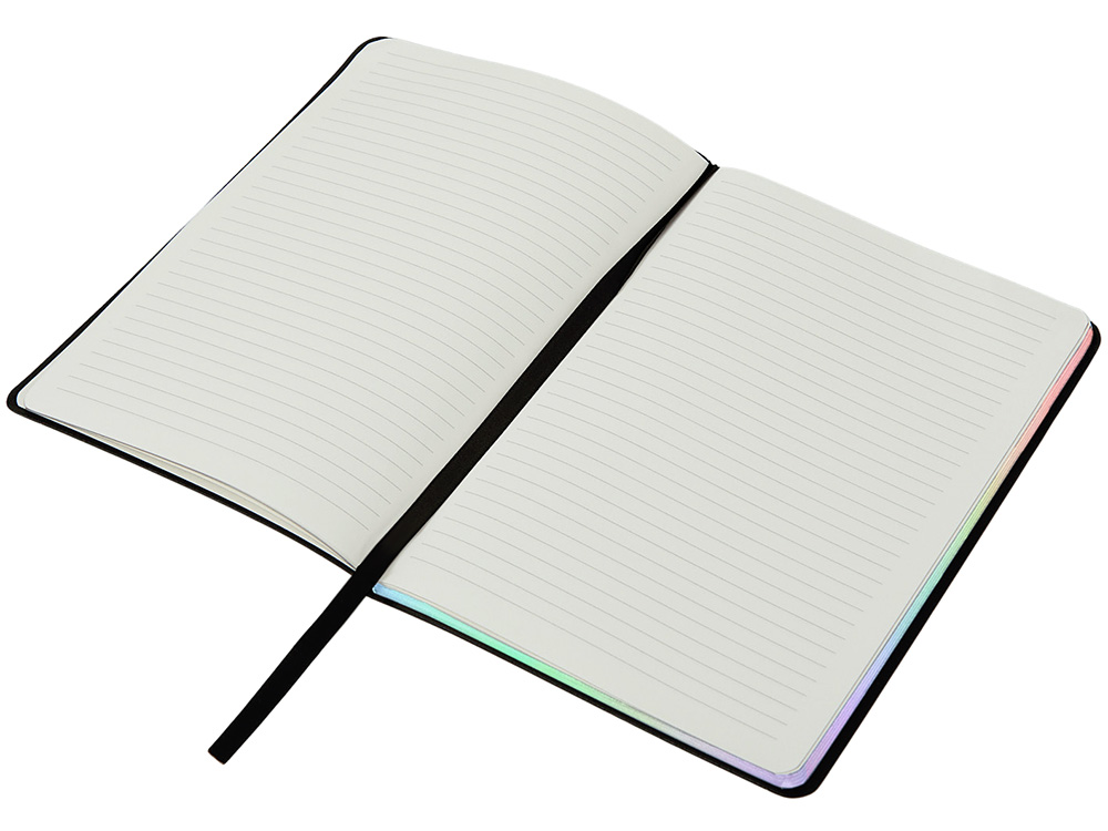 Блокнот А5 в гибкой обложке Fellini с голографическим срезом, черный