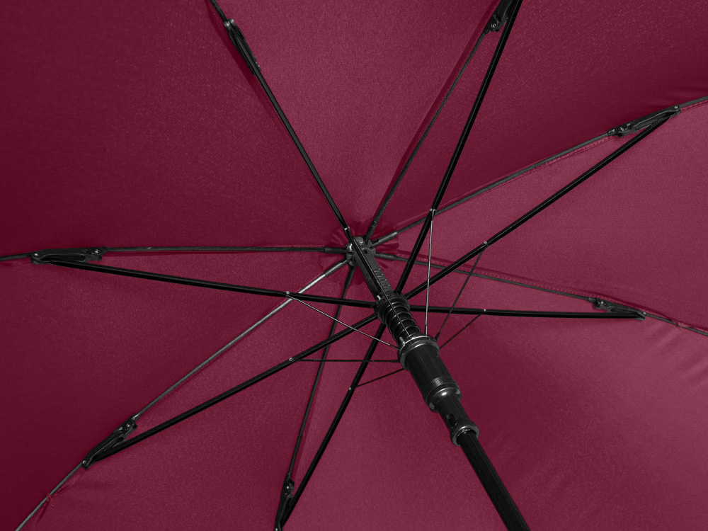 Зонт-трость Reviver с куполом из переработанного пластика, бордовый