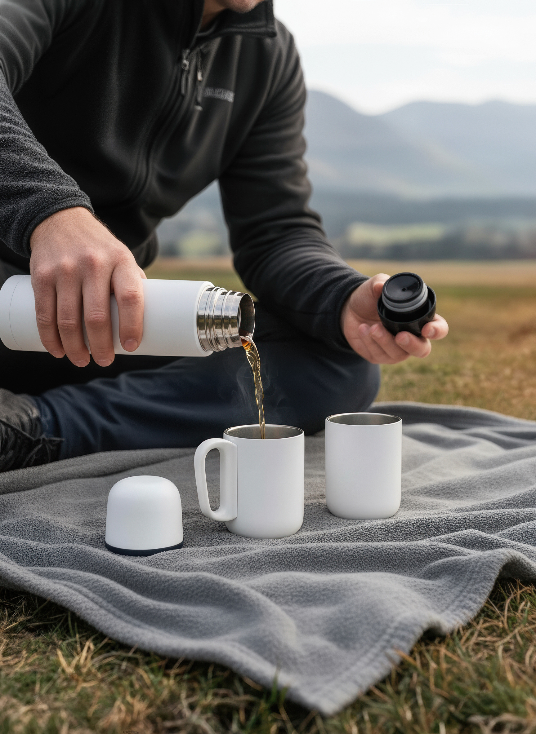 Набор "Гейзер" (термос, 2 кружки), покрытие пудра Набор "Гейзер" (термос, 2 кружки), покрытие пудра