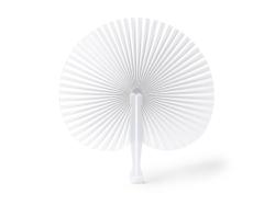 Складной круглый веер-пайпай с пластиковыми стержнями, белый