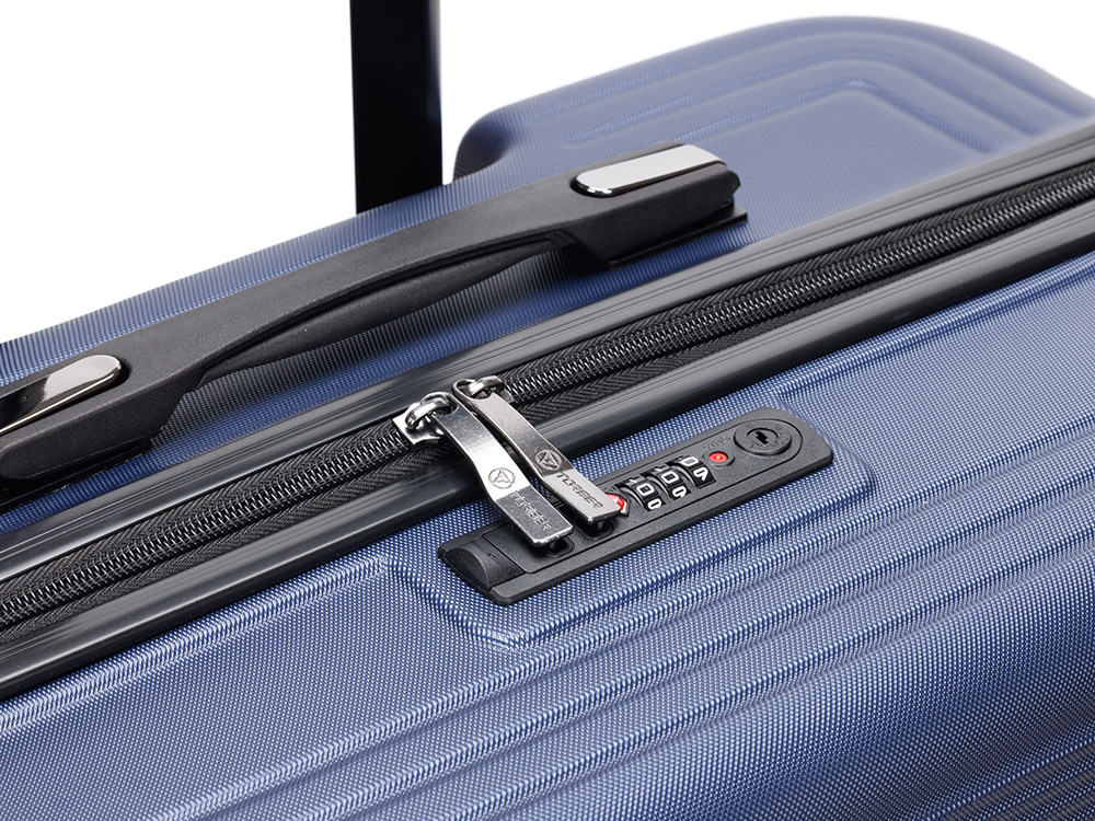 Чемодан TORBER Onego, синий, ABS-пластик, 79,5 х 51 х 29 см, 103 л