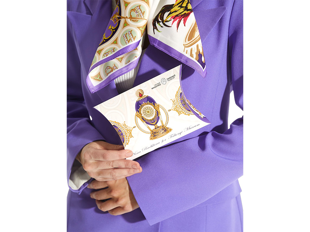 Платок Пасхальное яйцо-часы Петушок