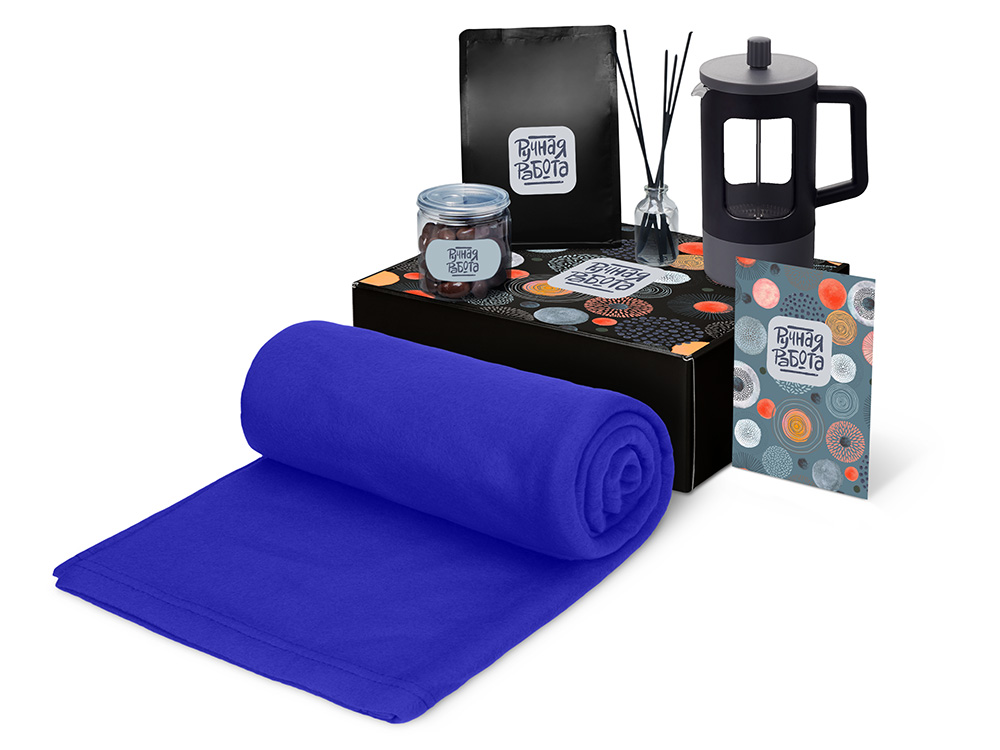 Подарочный набор Re:y. Vive с пледом, френч-прессом и кофе Подарочный набор Re:y. Vive с пледом, френч-прессом и кофе