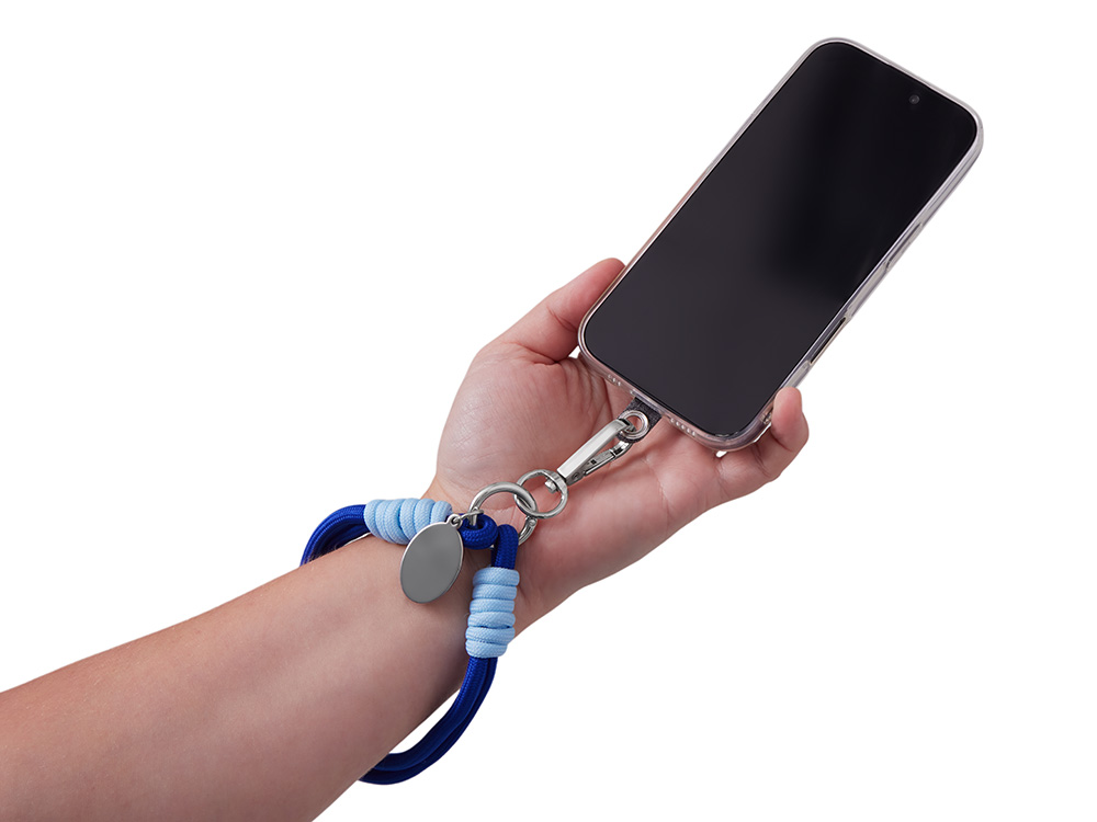 Брелок-браслет Bohemian c тканевым держателем для телефона, синий