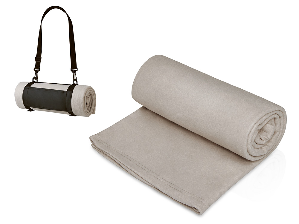 Плед Нежность с плечевым ремнем, светло -серый