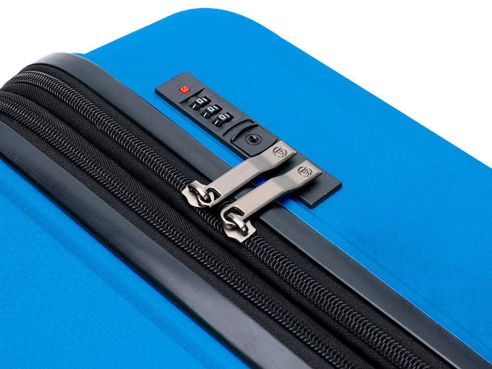Чемодан TORBER В Отпуск, ярко-синий, полипропилен, 55 х 36 х 21,5 см, 37 л
