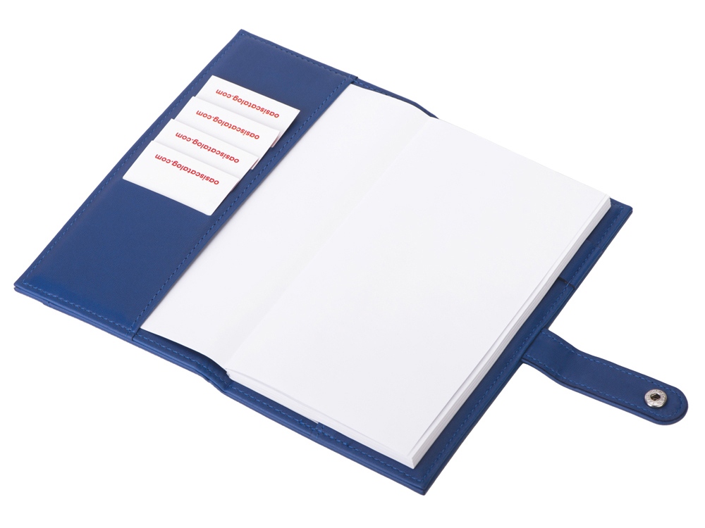 Блокнот-кошелек с сменным блоком А6 Wall Street, 64 листа, синий