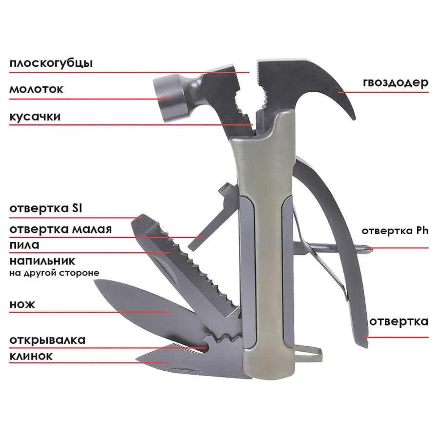Мультиинструмент  "Hummer" в чехле, 13  функций