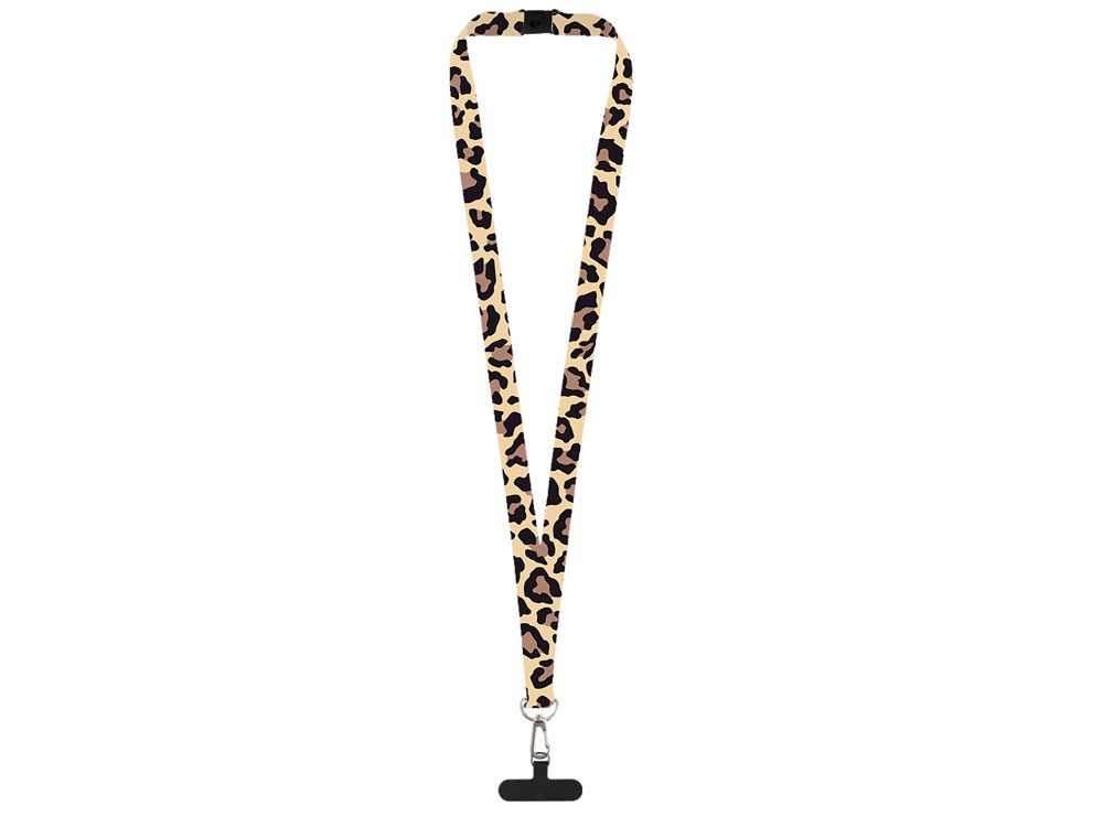 Ланъярд 2 см под сублимацию с трендовым карабином, замком обрыва и узким держателем для телефона из ПЭ, серебристый