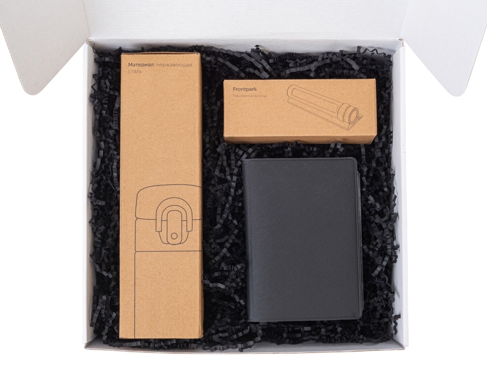 Подарочный набор Premier с термокружкой, парковочной визиткой и обложкой для документов