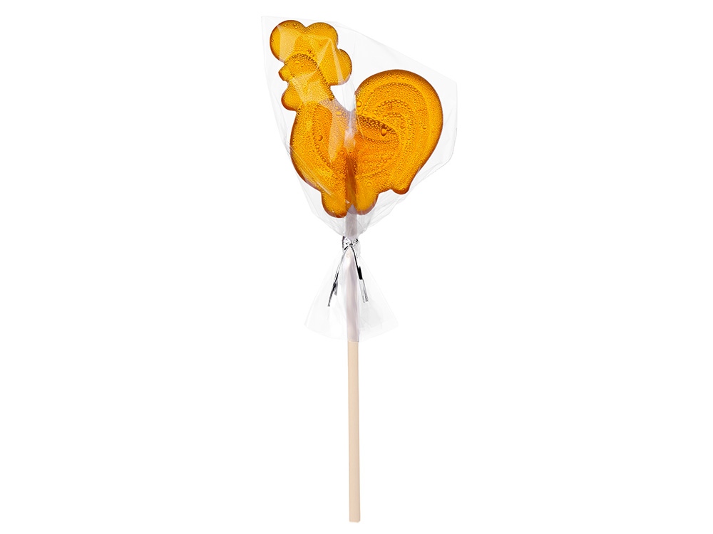 Леденец Петушок со вкусом апельсина, желтый, 21 гр.