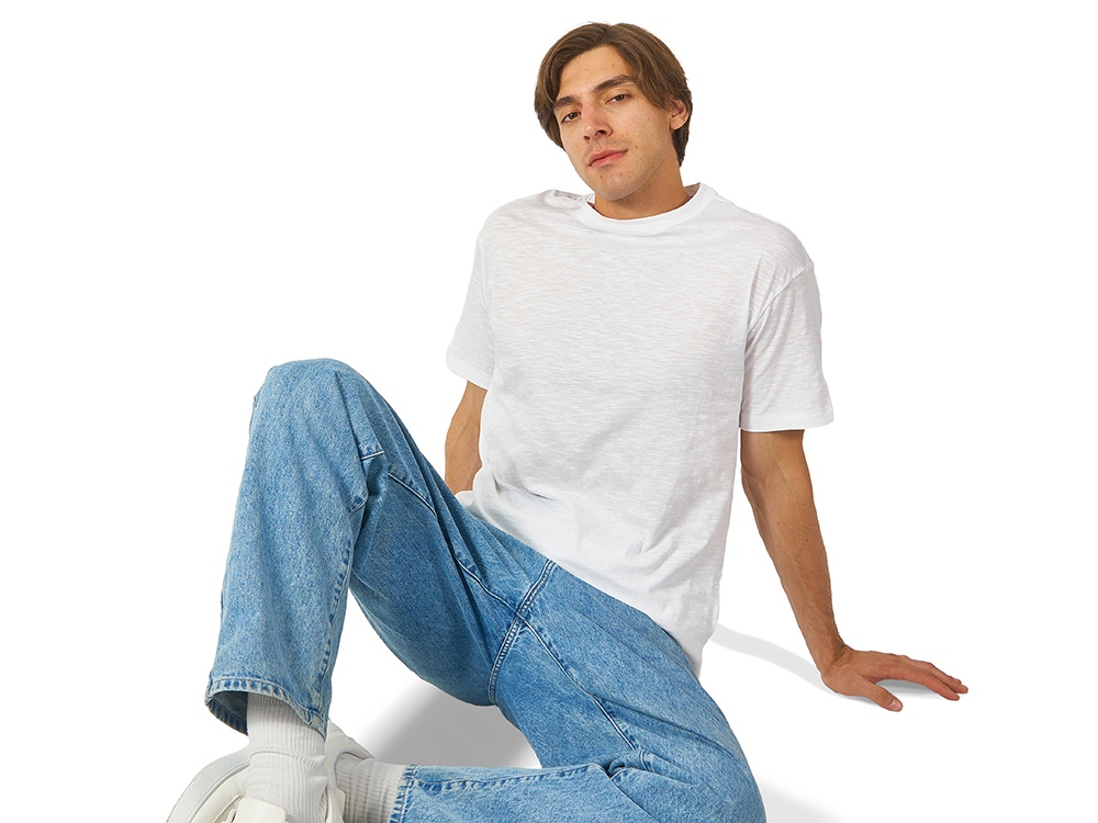 Футболка из джерси с протяжками Portofino унисекс, белый Футболка из джерси с протяжками Portofino унисекс, белый