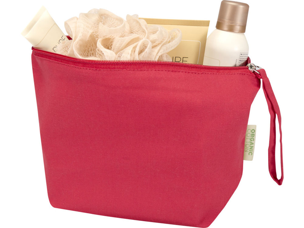 Косметичка Odisha из органического материала OCS, 180 г/м², 3 л, красный