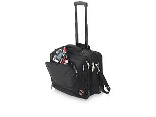 Чемодан на колесиках Proton, удобный для прохождения досмотра, черный