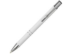 Шариковая кнопочная ручка Moneta с матовым антискользящим покрытием, белый