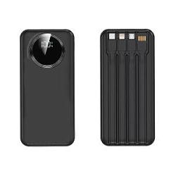 Зарядное устройство "Phantom" 10000 mAh с 4мя встроенными кабелями и цифровым индикатором заряда