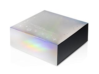 Подарочная коробка с голографическим шубером Aurora, L, вн. размер 260х260х100 мм.