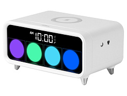 Часы с беспроводным зарядным устройством Rombica Timebox 1, белый